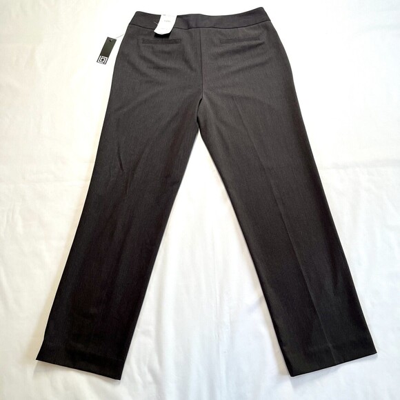 NWT Liz Claiborne Audra Dress Career Pants Gray Sz 14 Straight Wide Leg Relaxed - Picture 5 of 9